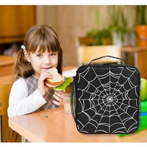 Goth Spider Web Lunch Box Halloween Insulated Lunch Bag Reusable Cooler Lunch Tote Bag Portable Lunch Bag With Shoulder Strap for Boys Girls Women Men School Work Outing