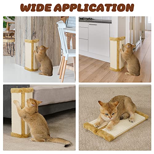 Lahas Cat Wall Corner Scratcher Furniture Protector Kittens Scratch Board Sisal Cat Scratching Pad Wall Mounted for Indoor Cats