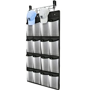 meluke over the door hooks organizer with 16 large pockets and 7 coat hooks, over the door hook door hanger