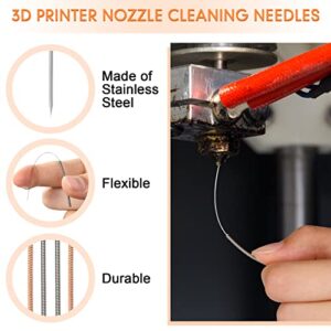 Leifide 50 Pieces 3D Printer Nozzle Cleaning Kit Includes 19 Pcs Stainless Steel Needles Cleaner Tools and 23 Pcs MK8 Nozzles Multiple Sizes Compatible with Makerbot Creality CR-10 Ender 3 5