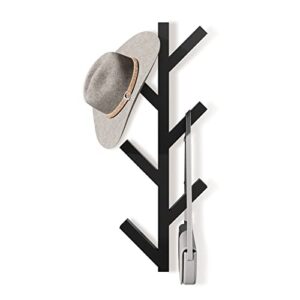 rrg vertical coat rack wall mounted 16 inch, metal vertical hat rack for wall, modern wall coat tree for hats, jackets, bags, entryway bedroom (height 16")