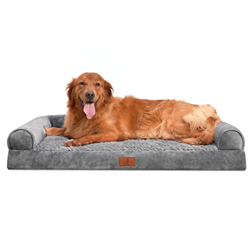 Mesa Lemon Extra Large Dog Bed, Washable Dog Bed with Removable Cover, Orthopedic Dog Bed,Waterproof Dog Bed, Memory Foam Bolster Dog Sofa with Nonskid Bottom, Dog Bed for Extra Large Dogs