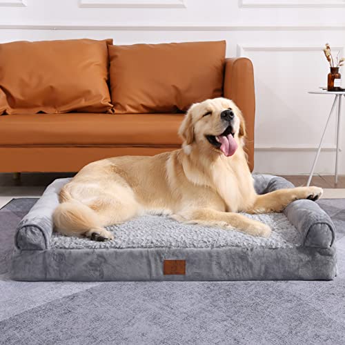 Mesa Lemon Extra Large Dog Bed, Washable Dog Bed with Removable Cover, Orthopedic Dog Bed,Waterproof Dog Bed, Memory Foam Bolster Dog Sofa with Nonskid Bottom, Dog Bed for Extra Large Dogs