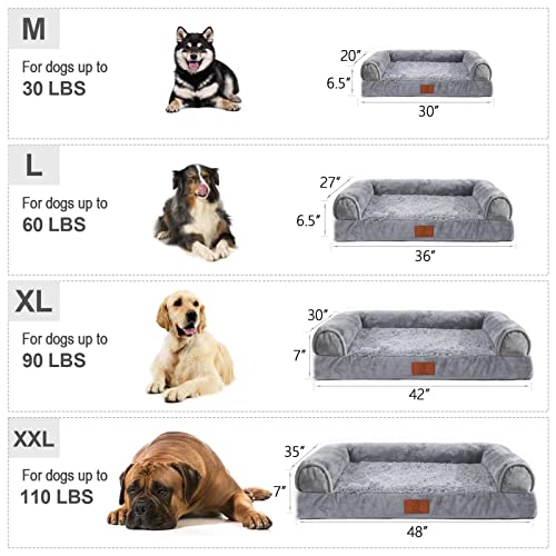 Mesa Lemon Extra Large Dog Bed, Washable Dog Bed with Removable Cover, Orthopedic Dog Bed,Waterproof Dog Bed, Memory Foam Bolster Dog Sofa with Nonskid Bottom, Dog Bed for Extra Large Dogs