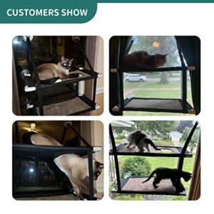 Cat Window Perch, Cat Hammock Window, Free Fleece Blanket Extra Large Sturdy Cat Bed Cat Resting Seat Space Saving for Indoor