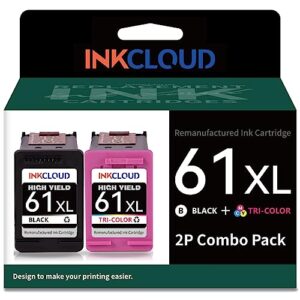 61xl xxl ink combo pack compatible with hp 61 ink cartridges for hp envy 4500 4502 5530 5534 deskjet 3050a 1000 1010 1512 3054 officejet 1051 4630 4635 printer (1 black 1 tri-color)