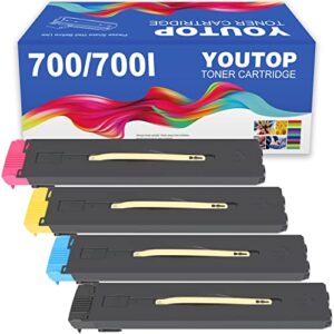 youtop remanufactured 4pk 700 700i toner cartridge replacement for xerox 700 700i 770 digital color press 700 700i 770 770i c75 j75 ( 006r01383 006r01384 006r01385 006r01386 )