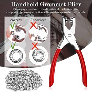 803Pcs Grommet Eyelet Pliers Kit, 1/4 Inch 6mm Grommet Tool Kit with 800 Metal Eyelets with Washers in Gold and Silver, Eyelet Grommets, Portable Grommet Hand Press kit for Leather/Belt/Shoes/Cloths