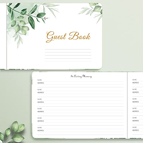 Tiankool Elegant Funeral Guest Book - Memorial Service Guest Book-Celebration of Life Guest Book for Funeral Sign in - Memory Book for Funeral Guest Registry-134 Pages,10" x 7",Hardcover