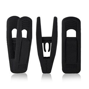 andiker 20pcs black velvet hanger clips, non-slip strong finger flocked clips for thin velvet hangers suit pants trousers skirt (black)