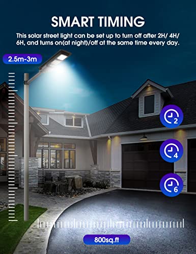 300W Solar Street Light, Briignite Solar Street Lights Outdoor Dusk to Dawn, Remote Control 6000K Outdoor Solar Lights with Motion Sensor, IP65 Solar Outdoor Lights Waterproof for Driveway Barn, 2Pack