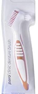 Paro Clinic Denture Brush Hard and Soft bristles Combo Perfect Grip Swiss Made. Cleans Your dentures, retainers and Night Guards!