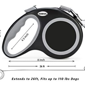 JUBDUG New Classic Retractable Dog Leash,26ft Dog Leash for Large Medium Small Dogs up to 110lbs, Heavy Duty Design with Anti-Slip Handle, One-Handed Quick-Lock Braking System.