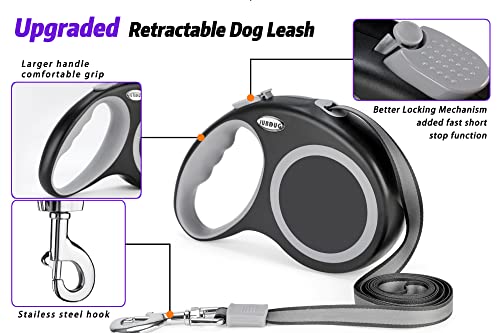 JUBDUG New Classic Retractable Dog Leash,26ft Dog Leash for Large Medium Small Dogs up to 110lbs, Heavy Duty Design with Anti-Slip Handle, One-Handed Quick-Lock Braking System.