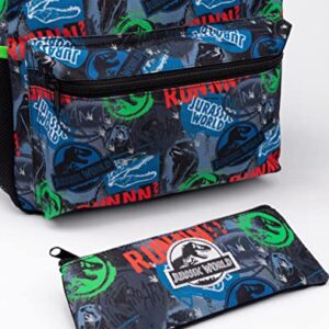 Jurassic World Backpack - Boys Kids 4 Piece School Lunch Box With Water Bottle