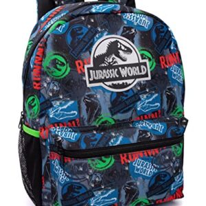 Jurassic World Backpack - Boys Kids 4 Piece School Lunch Box With Water Bottle