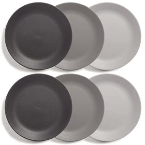 us acrylic everest ultra-durable plastic 10 inch dinner plates in grey stone | set of 6 reusable, bpa-free, made in the usa, dishwasher safe dinnerware