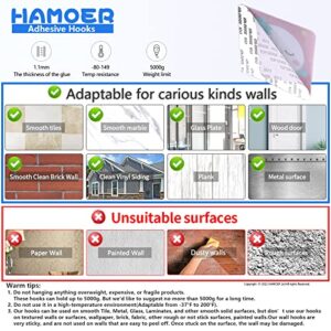 HAMOER Adhesive Wall Hook-Large Adhesive Patch Hanging Towel Key Universal, Printed Pattern Random Home Decor, Free Small Towel, Gift Box Packaging 12 Pack