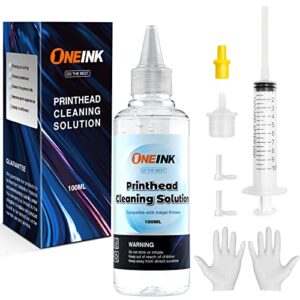 oneink printhead cleaning kit, printhead cleaner kit, compatible for inkjet printers hp/canon/brother/epson 8600 5520 4620 6520 6600 6700 6968 6978 8610 hp 922 pro100 mx922 canon printer, 100ml