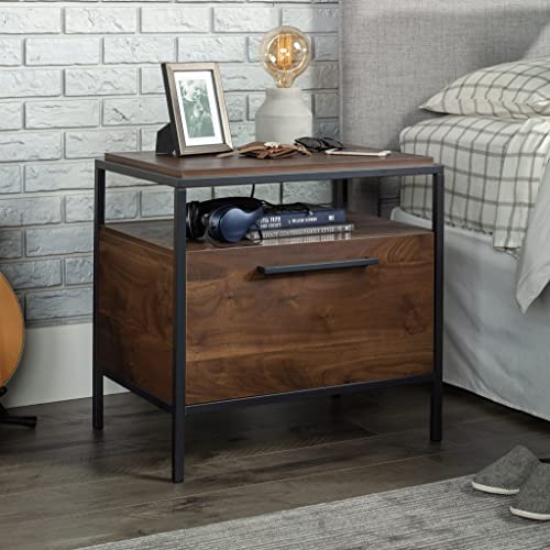 Sauder Nova Loft 1-Drawer Night Stand with Open Shelf, L: 24.96" x W: 17.24" x H: 24.09", Grand Walnut Finish