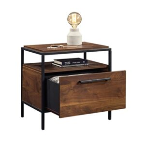 Sauder Nova Loft 1-Drawer Night Stand with Open Shelf, L: 24.96" x W: 17.24" x H: 24.09", Grand Walnut Finish