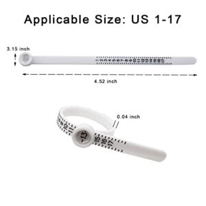 Upgrade Ring Sizer Measuring Tool, Reusable Ring Size Guage for Fingers, Jewelry Sizing Tool, 1-17 US Ring Sizer (1Pcs White)