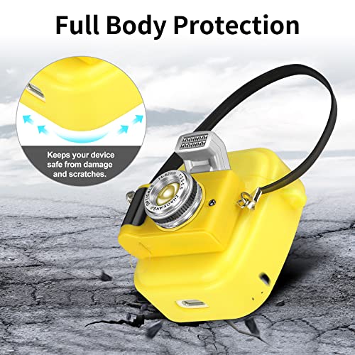 CHEERINGARY for AirPod Case Cover for AirPod 2nd Case, AirPod 1st Case Full-Body Protective Shell Unique 3D Cute Funny Camera Design Hard Cases Support Wireless Charging for Women Girls Kids Yellow