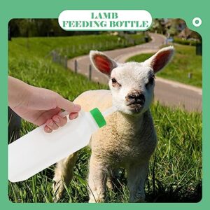 Luxshiny Lamb Milk Bottle Feeding Calf Goat Milk Feeder Goat Plastic Feeding Bucket Livestock Pet Nurse Feeding Supplies for Lamb Goat Dog Pig Calf 850ml 2PCS