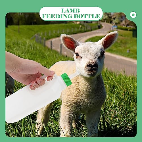 Luxshiny Lamb Milk Bottle Feeding Calf Goat Milk Feeder Goat Plastic Feeding Bucket Livestock Pet Nurse Feeding Supplies for Lamb Goat Dog Pig Calf 850ml 2PCS