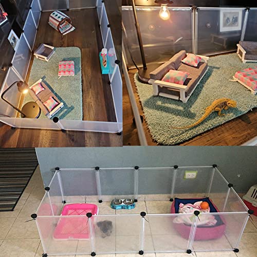 MUYG Pet Plastic Playpen,Rabbit Panels Small Animals Portable Yard Fence Rabbits DIY Outdoor & Indoor Fences,Kitten Breeding Crate for Hamster Bunny Puppy Hedgehogs Guinea Pig(12 Pcs)