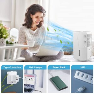 Portable Air Conditioner, 700ML Personal Evaporative Air Cooler Fan with 3 Speeds 7 Colors,70° Oscillate Personal Air Cooler for Home/Tent/Office Room