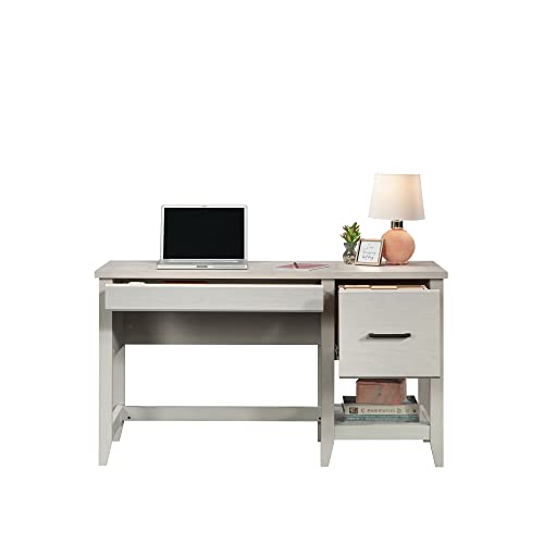 Sauder Summit Station Single Pedestal Desk, Glacier Oak Finish