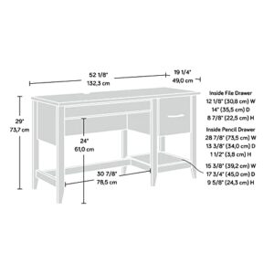 Sauder Summit Station Single Pedestal Desk, Glacier Oak Finish