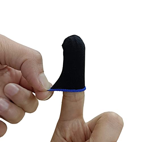 10pcs PUBG Mobile Finger Sleeve Breathable Pro Gaming Finger Gloves Gaming Anti-Sweat Thumb Sleeves Weightless Magnetic Touch Screen Finger Sleeves (Blue)