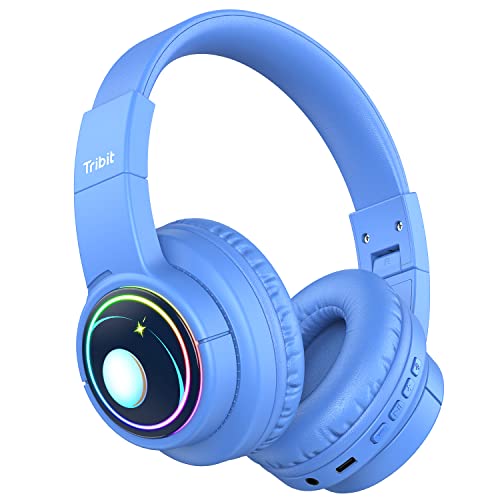 Tribit Kids Headphones Wired with Microphone, Starlet01 Safe Sound Tech 85/94dBA Volume Limited, SharePair, HiFi Stereo Foldable Over-Ear Headphones for Kids for School/Travel/iPad/Kindle/Switch