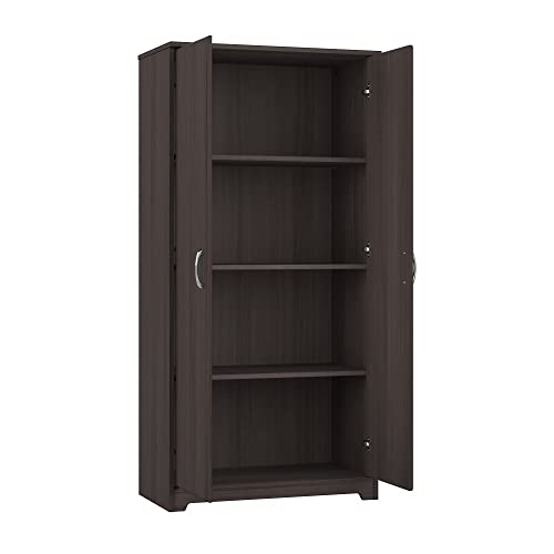 Bush Furniture Cabot Tall Kitchen Pantry Cabinet with Doors, Heather Gray