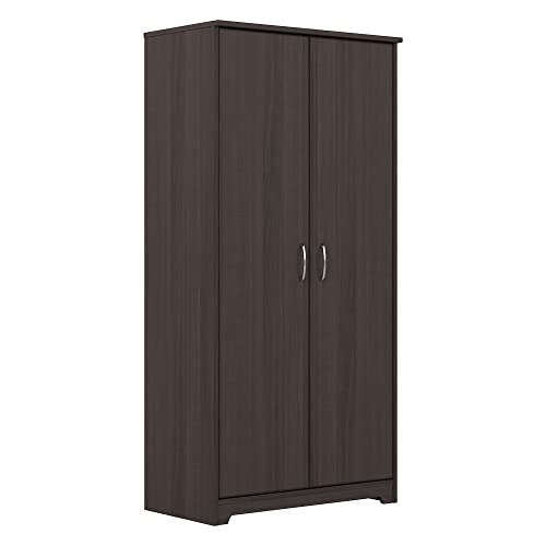 Bush Furniture Cabot Tall Kitchen Pantry Cabinet with Doors, Heather Gray