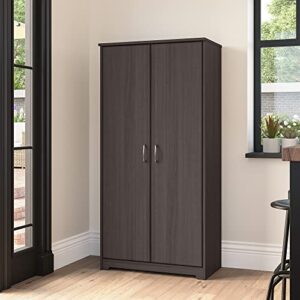 Bush Furniture Cabot Tall Kitchen Pantry Cabinet with Doors, Heather Gray