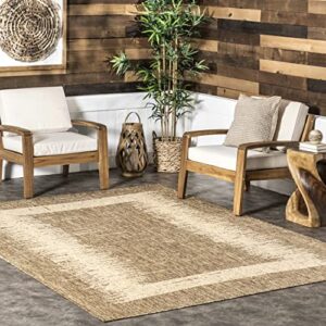nuloom tami transitional square indoor/outdoor area rug, 8' x 10', beige