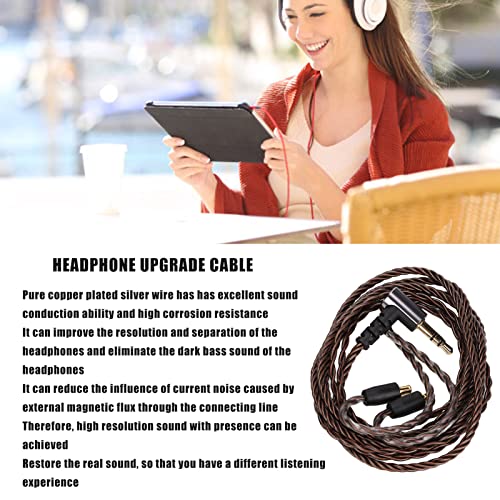 ASHATA Headphone Upgrade Cable, Pure Copper Plated Silver Wire Replacement Cable with A2DC Interface for ATH CKS1100 E40 E50 E70 LS200 LS300 LS400 CKR90 CKR100 LS50 LS70