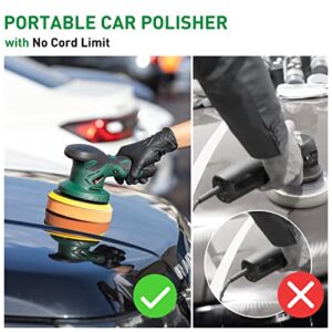 Cordless Polisher for Car Detailing with 2pcs 12V 2.0Ah Batteries & Charger, Aiment 6 Inch Cordless Car Buffer Polisher, 6 Variable Speeds, Portable Sander for Car Waxing/Buffing/Scratch Repairing