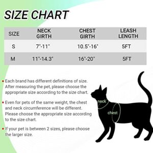 Cat Harness and Leash Set for Walking Escape Proof - Reflective Adjustable Cat Vest Harness for Small to Large Cat Puppy - Cute Mesh Breathable Soft Cat Full Body Harness