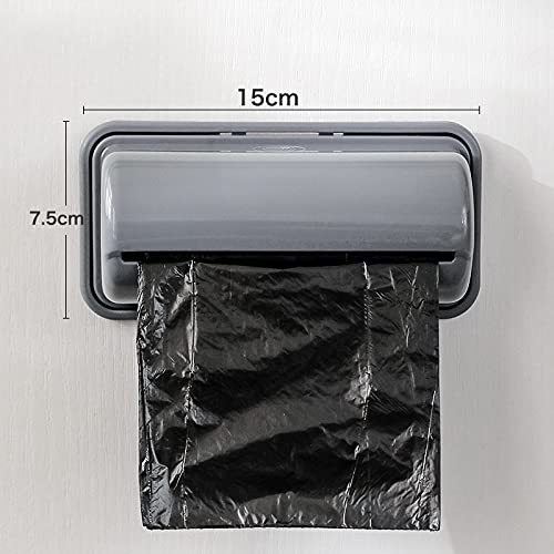 Foviza Wall Mounted Trash Bags Holder Multi-Purpose Garbage Bag Dispenser Storage Box Hanging Grocery Bag Dispenser Organizer for Home Kitchen Cabinet