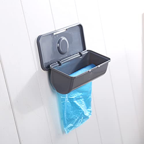 Foviza Wall Mounted Trash Bags Holder Multi-Purpose Garbage Bag Dispenser Storage Box Hanging Grocery Bag Dispenser Organizer for Home Kitchen Cabinet