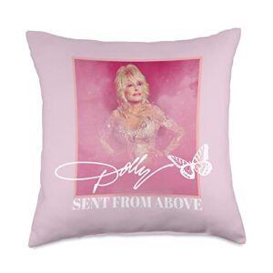 dolly parton sent from above throw pillow, 18x18, multicolor
