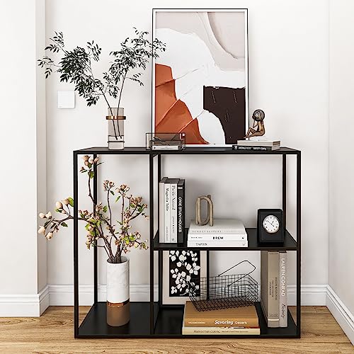 DCLRN Console Table,Sofa Table Entrance Table Narrow Long with Storage Rack for Entrance,Foyer,Hallway, Sofa,Living Room,Bar,Kitchen(Black)