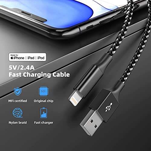 iPhone Charger [Apple MFi Certified] 3Pack 10FT Lightning Cable Fast Charging iPhone Charger Cord Compatible with iPhone 13 12 11 Pro Max XR XS X 8 7 6 Plus SE and More