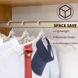 Pansyling 50PCS Clear Clothes Hanger Connector Hooks Super Space Saving for Closet Heavy Duty Load Bearing Plastic Cascading Hanger Hooks Extender Clips Connection Hooks for Velvet Huggable Hangers