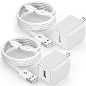 iphone charger, [apple mfi certified] 2 pack iphone charger data sync transfer lightning cable with travel usb wall charger block compatible with iphone 13/12/11 pro/se/xs/x/xr/8/7/ipad/airpods