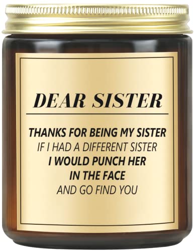 Lacrima Funny Sister Gifts - Birthday Gifts for Sister, Sisters Gifts from Sister, Gifts for Sister, Sister Birthday Gifts from Sister, Lavender Scented Candle